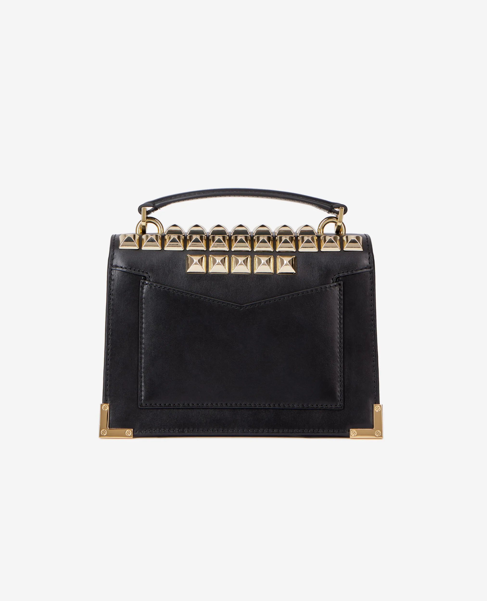 Emily small bag in black leather with spikes