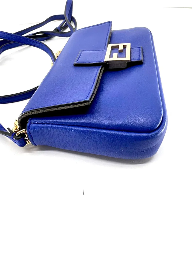 FENDI SHINY NAPPA LEATHER MICRO BAGUETTE BAG