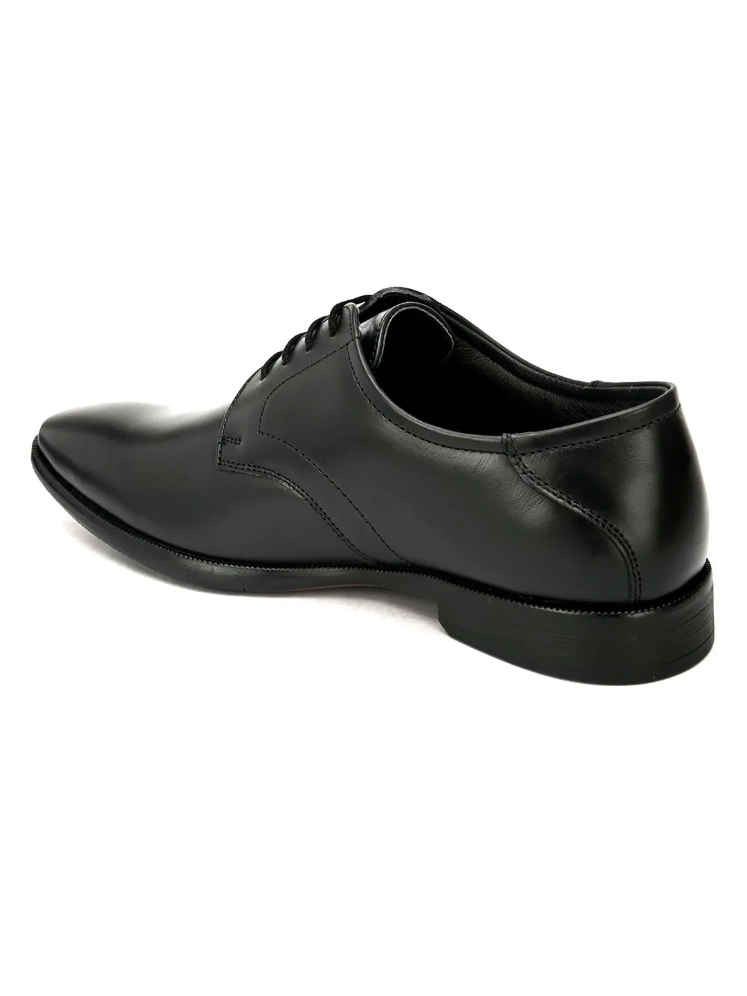 FENTACIA Men Black Genuine Leather Oxford Formal Shoes(Highly Comfortable)