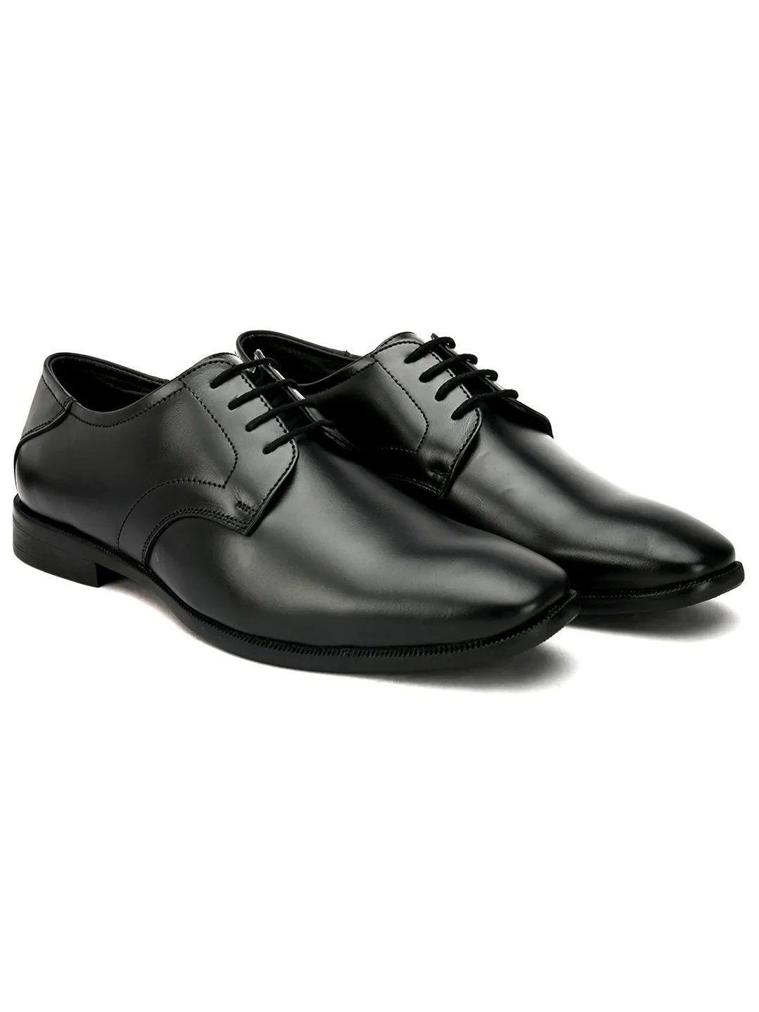 FENTACIA Men Black Genuine Leather Oxford Formal Shoes(Highly Comfortable)