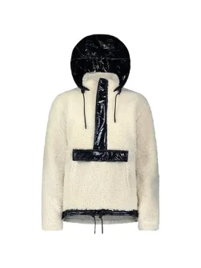 Fleece Shearling Anorak Hoodie Ivory