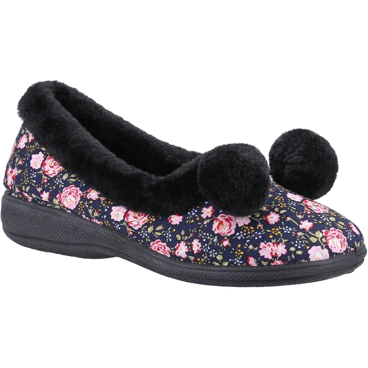 Fleet & Foster Goldfinch Ladies Slipper Black