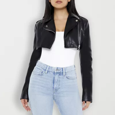 Forever 21 Faux Leather Lightweight Womens Juniors Cropped Jacket