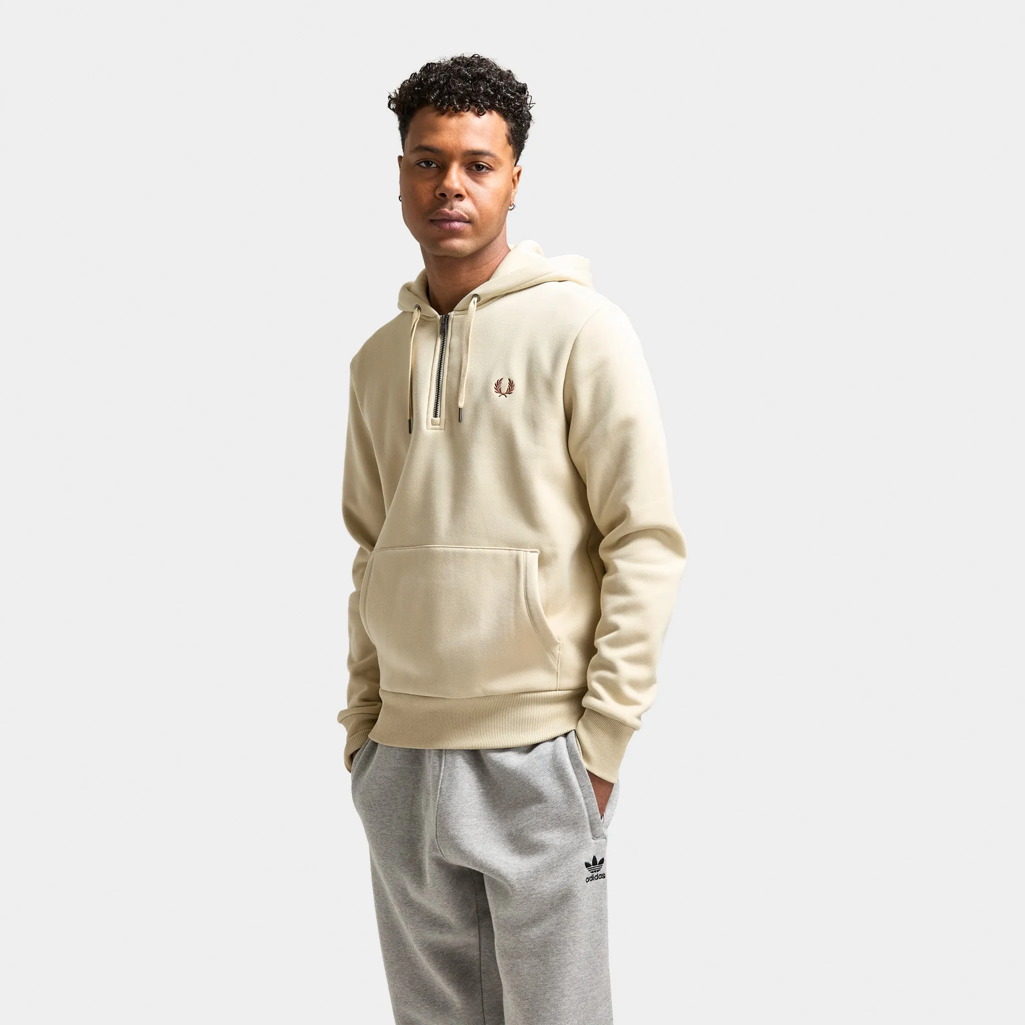 Fred Perry Hooded Fleece Back Sweatshirt / Oatmeal