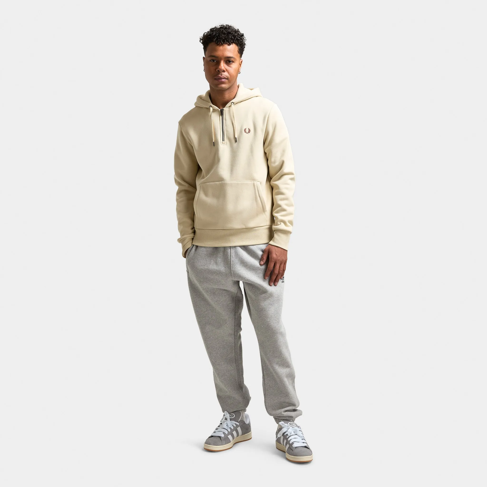 Fred Perry Hooded Fleece Back Sweatshirt / Oatmeal