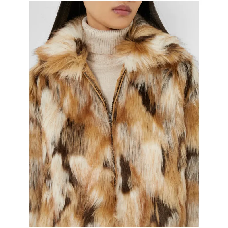 French Connection Haryka Faux Fur Zip-Up Jacket 75TNI