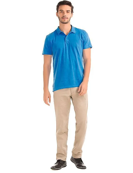 GAP Men Blue Vintage Wash Polo