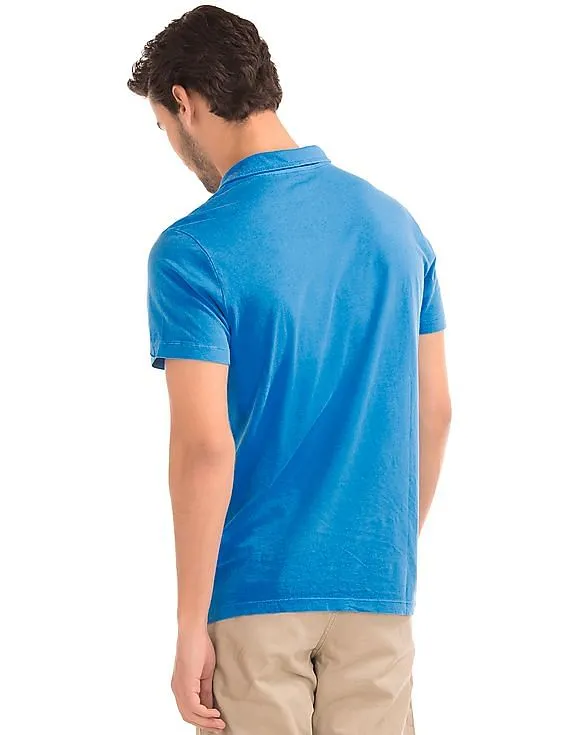 GAP Men Blue Vintage Wash Polo