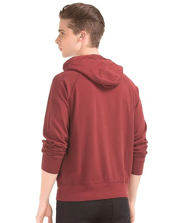 GAP Men Red Fleece Logo Hooded Sweatshirt