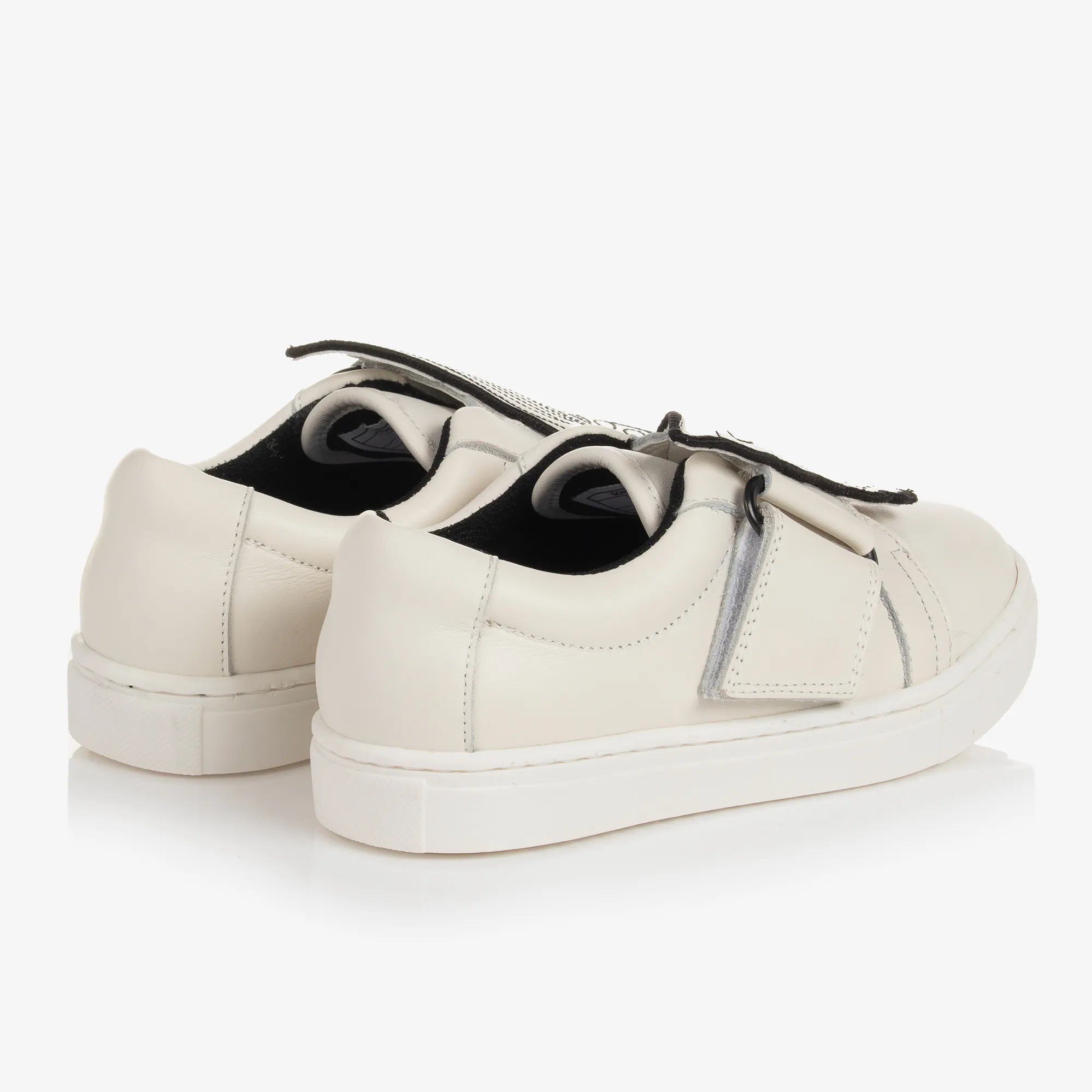 Girls White Leather Butterfly Trainers