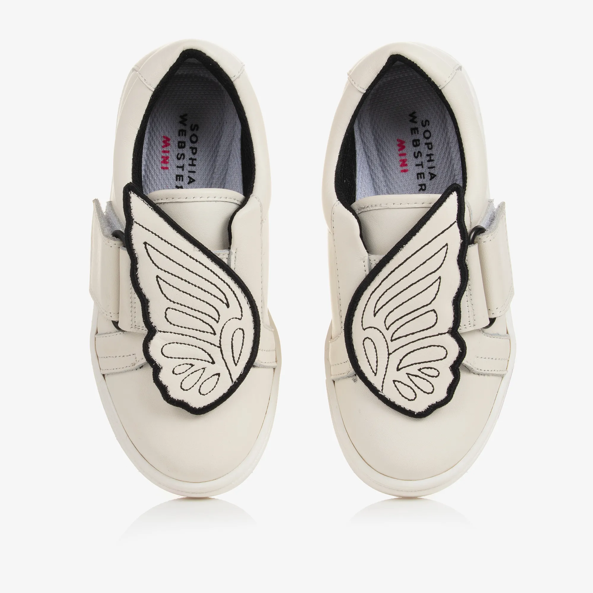 Girls White Leather Butterfly Trainers