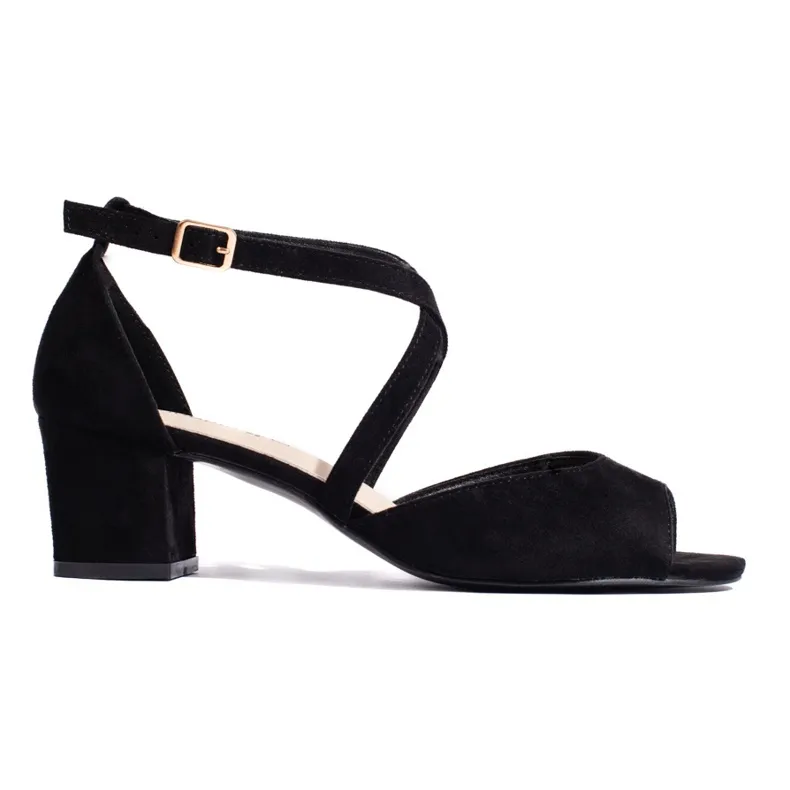 Goodin Black women's low-heeled sandals