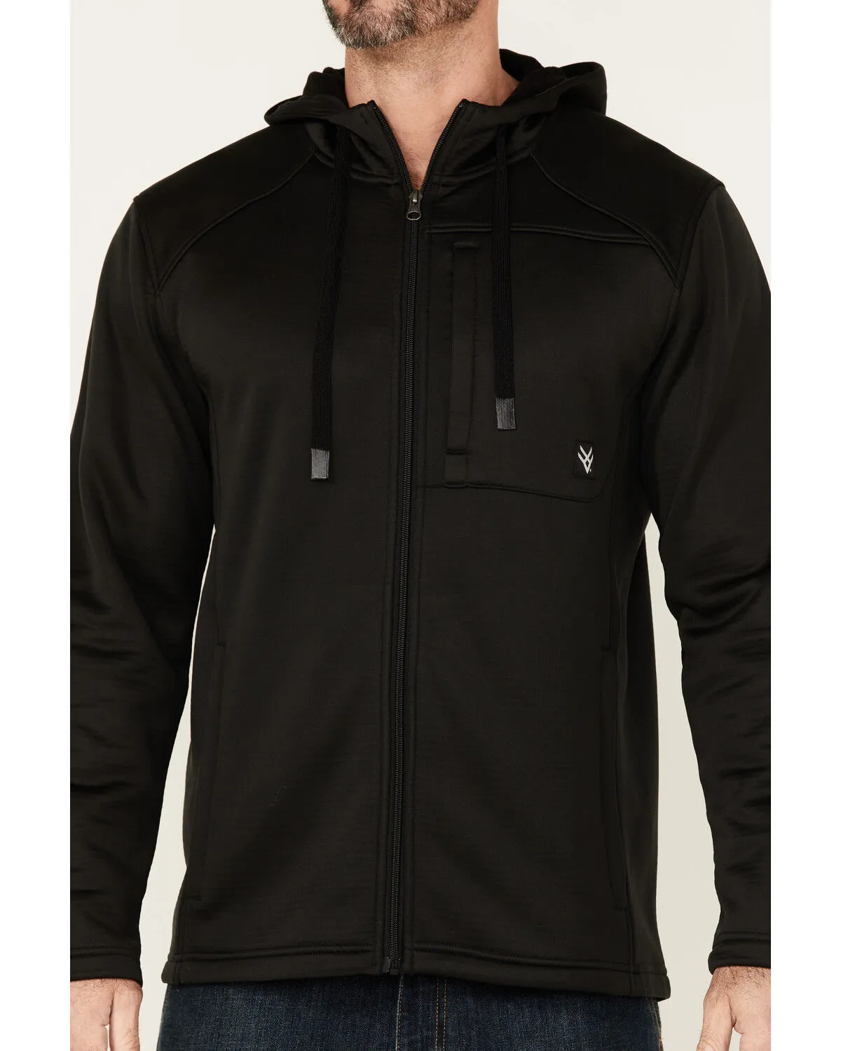 Hawx Men's Merrick Grid Back Zip-Front Fleece Hooded Work Jacket