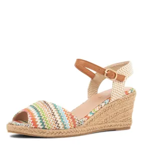 I LOVE BILLY Ferdie Earthy Zigzag Syn Raffia Sandals