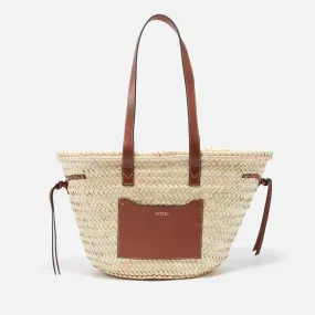 Isabel Marant Cadix Raffia and Leather Shoulder Bag | Coggles