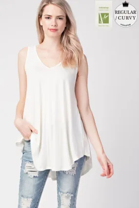 IVORY V-NECK TANK