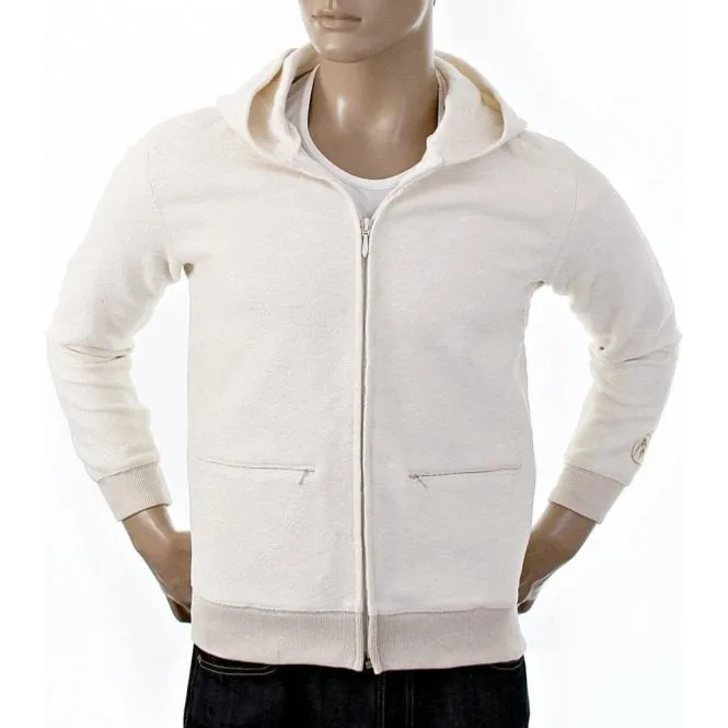 Ivory Wool Mix Regular Fit Zipped Front Hooded Jacket for Men