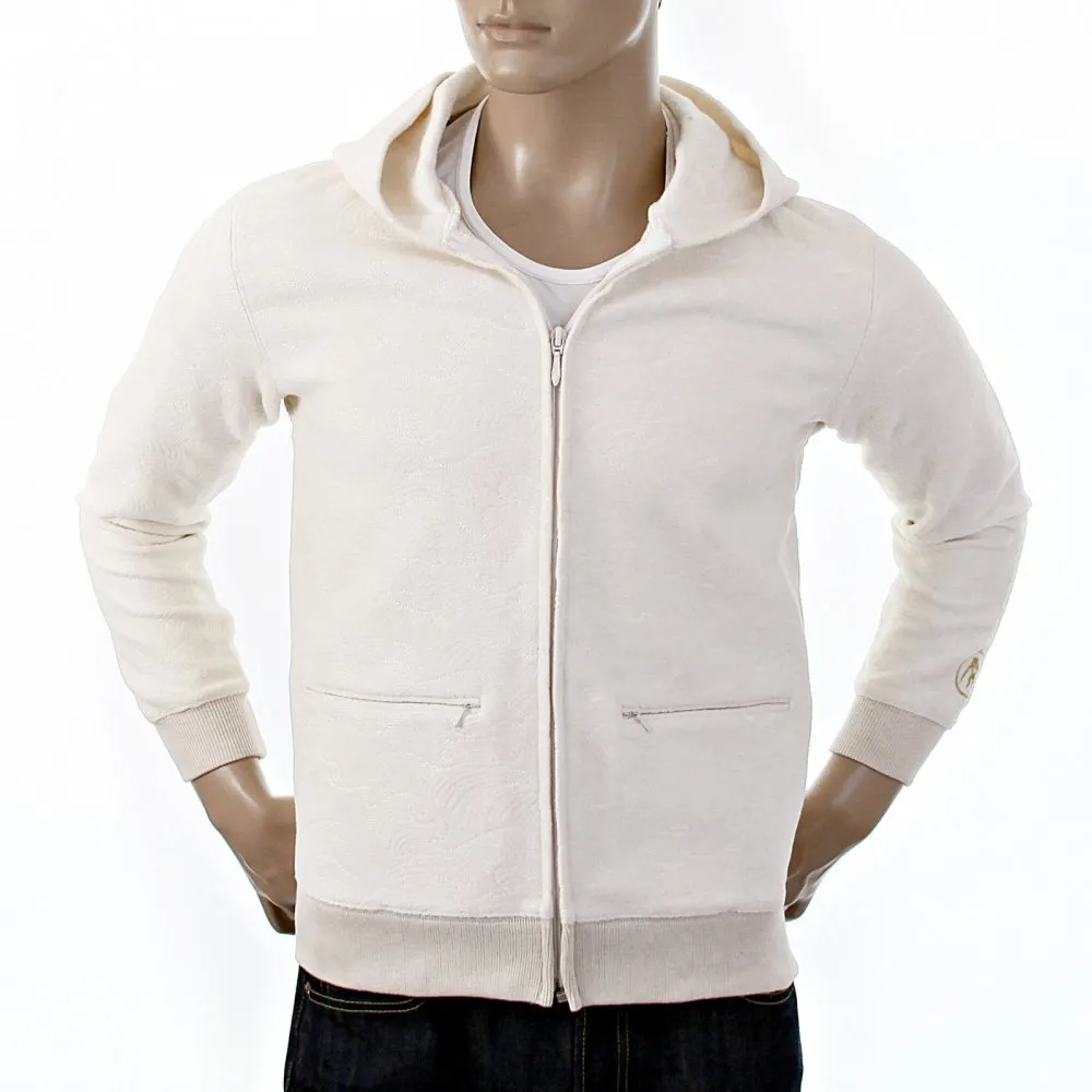 Ivory Wool Mix Regular Fit Zipped Front Hooded Jacket for Men