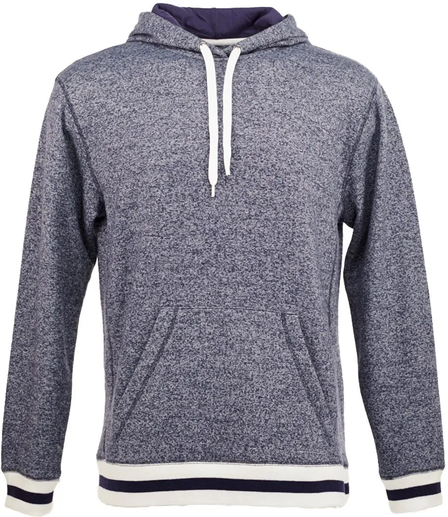 J America Peppered Fleece Lapover Hooded Sweatshirt