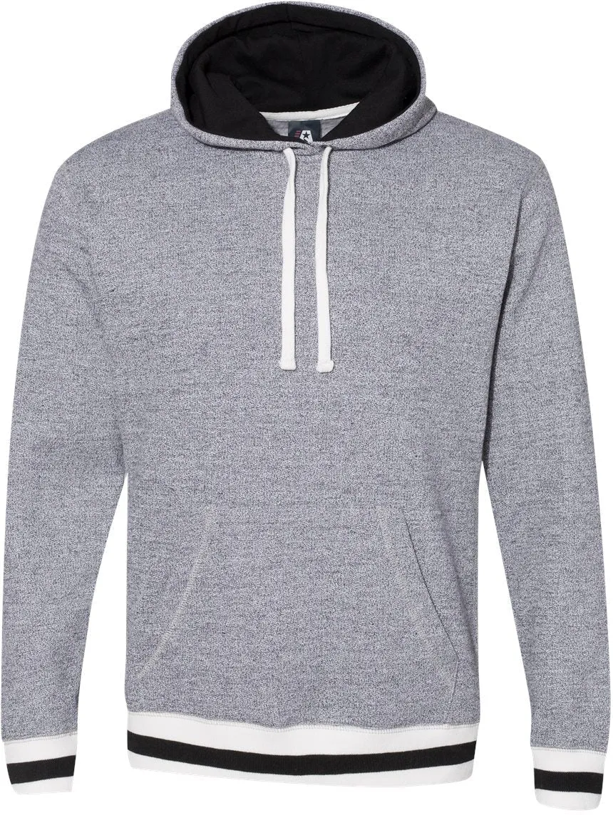 J America Peppered Fleece Lapover Hooded Sweatshirt