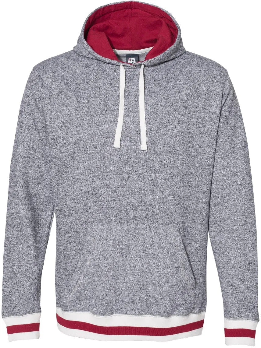 J America Peppered Fleece Lapover Hooded Sweatshirt