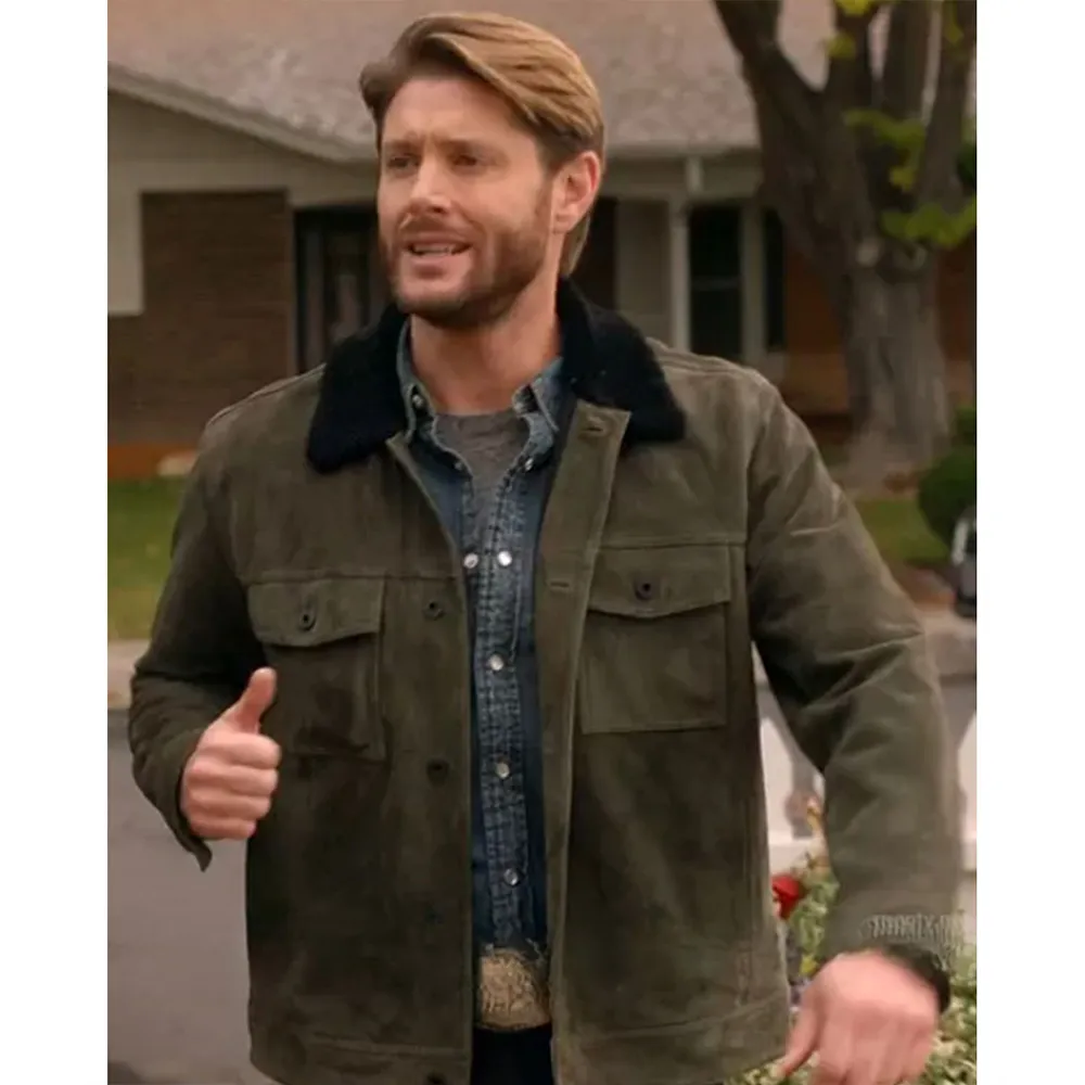 Jensen Ackles Big Sky Season 3 Green Suede Leather Jacket