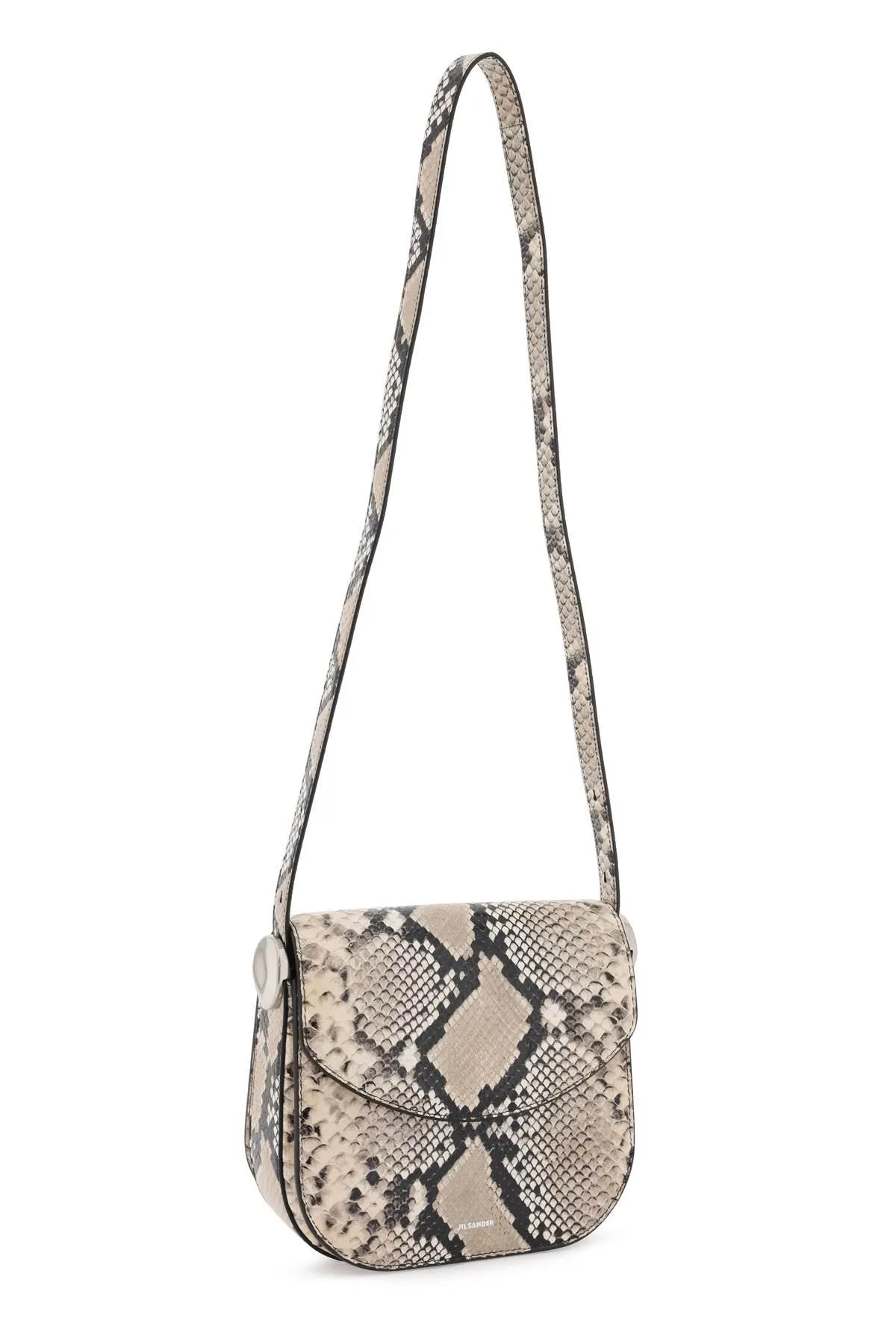 Jil Sander    Jil Sander Python Leather Coin Shoulder Bag With Textured Finish