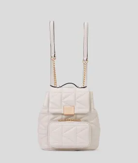 Karl Lagerfeld, K/kuilt Small Backpack, Woman, Cement, Size: One size