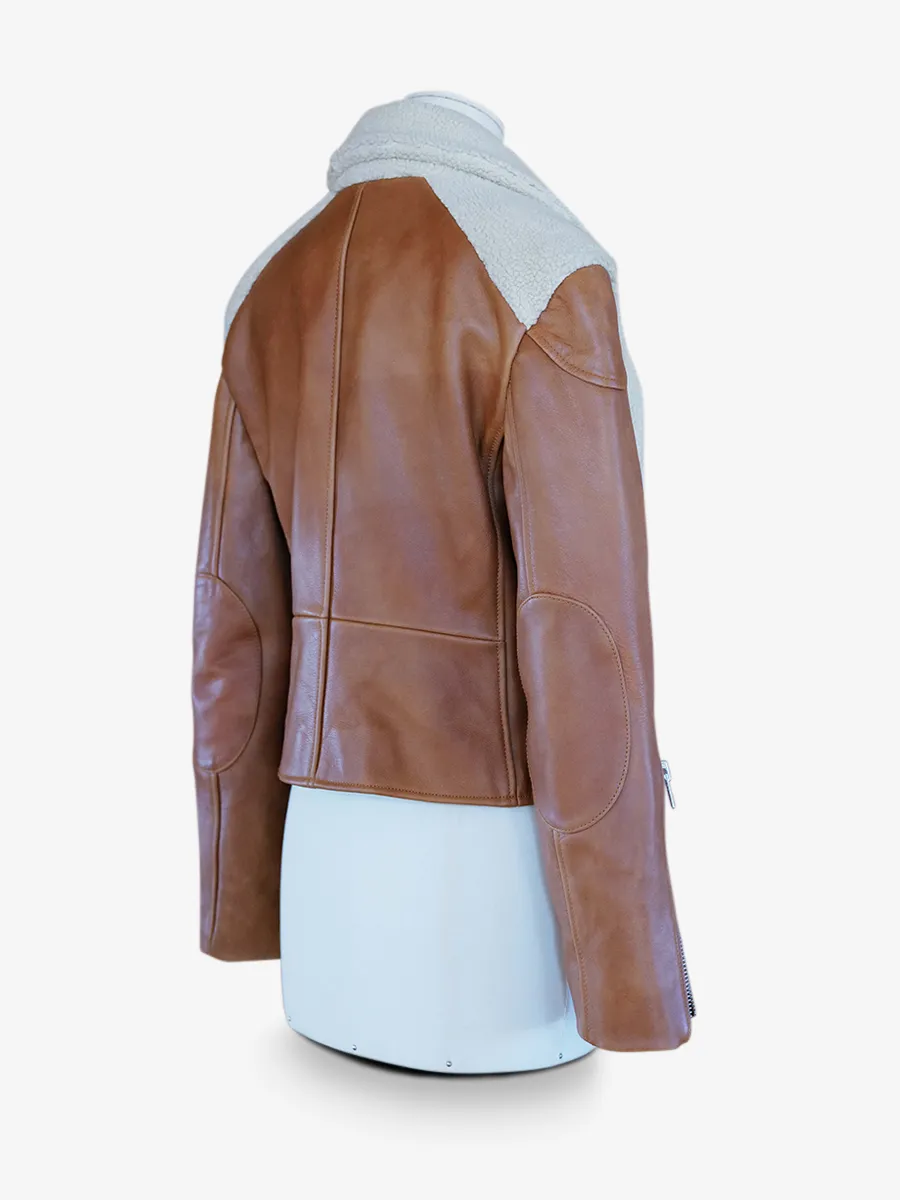 leather women jacket perfecto Brown - LePerfecto Oil Light Brown | PAUL MARIUS