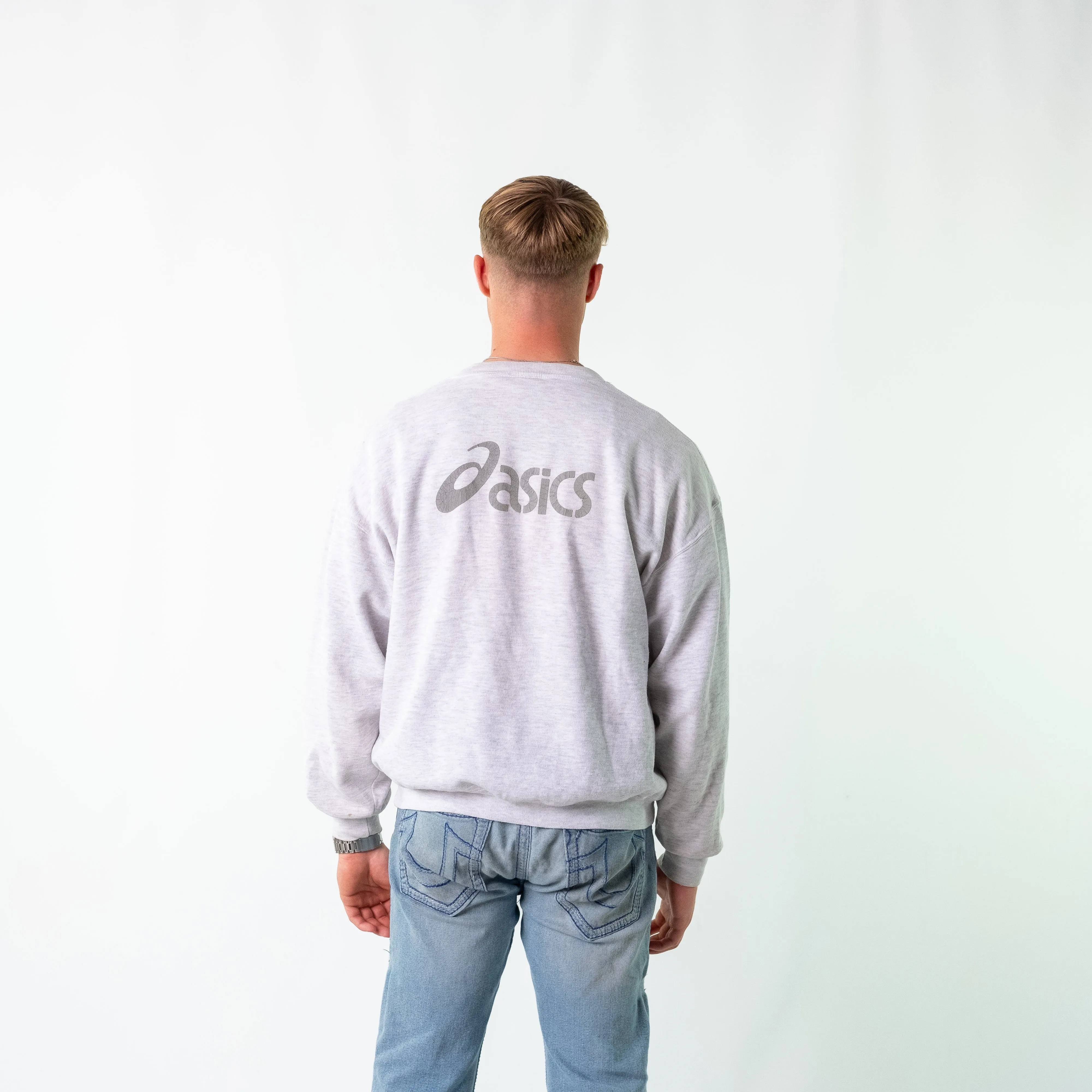 Light Grey 90s ASICS Sweatshirt (XL)