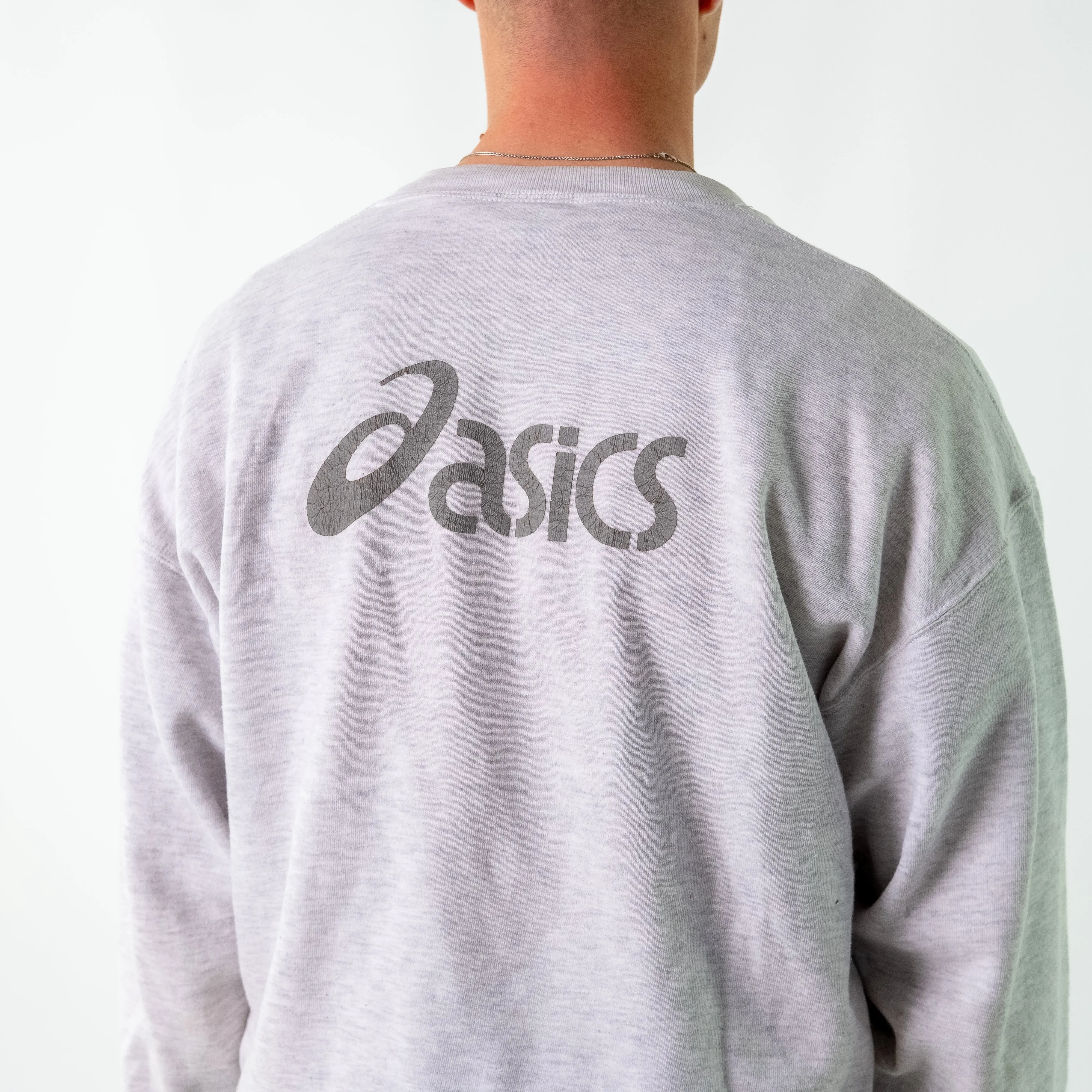 Light Grey 90s ASICS Sweatshirt (XL)