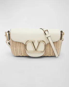 Loco VLOGO Flap Straw Shoulder Bag