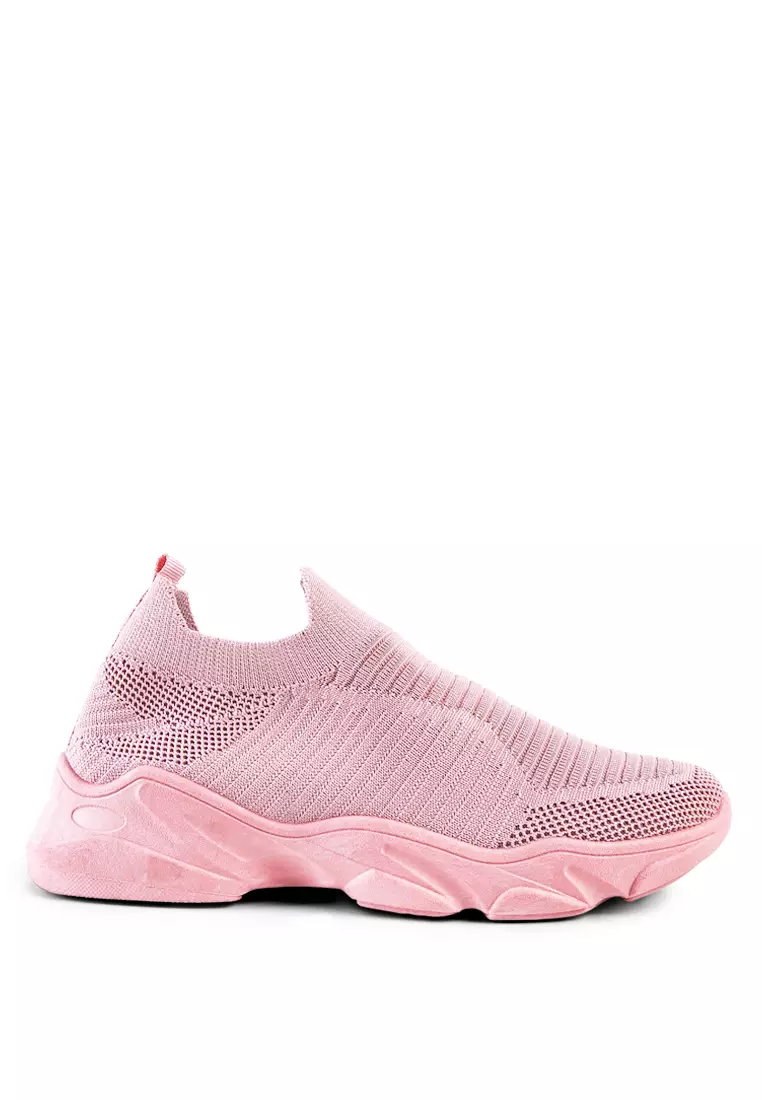 London Rag Pink Knitted  Actives Trainers