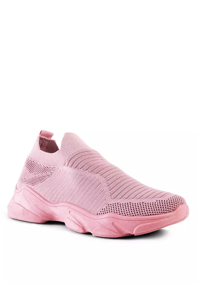 London Rag Pink Knitted  Actives Trainers