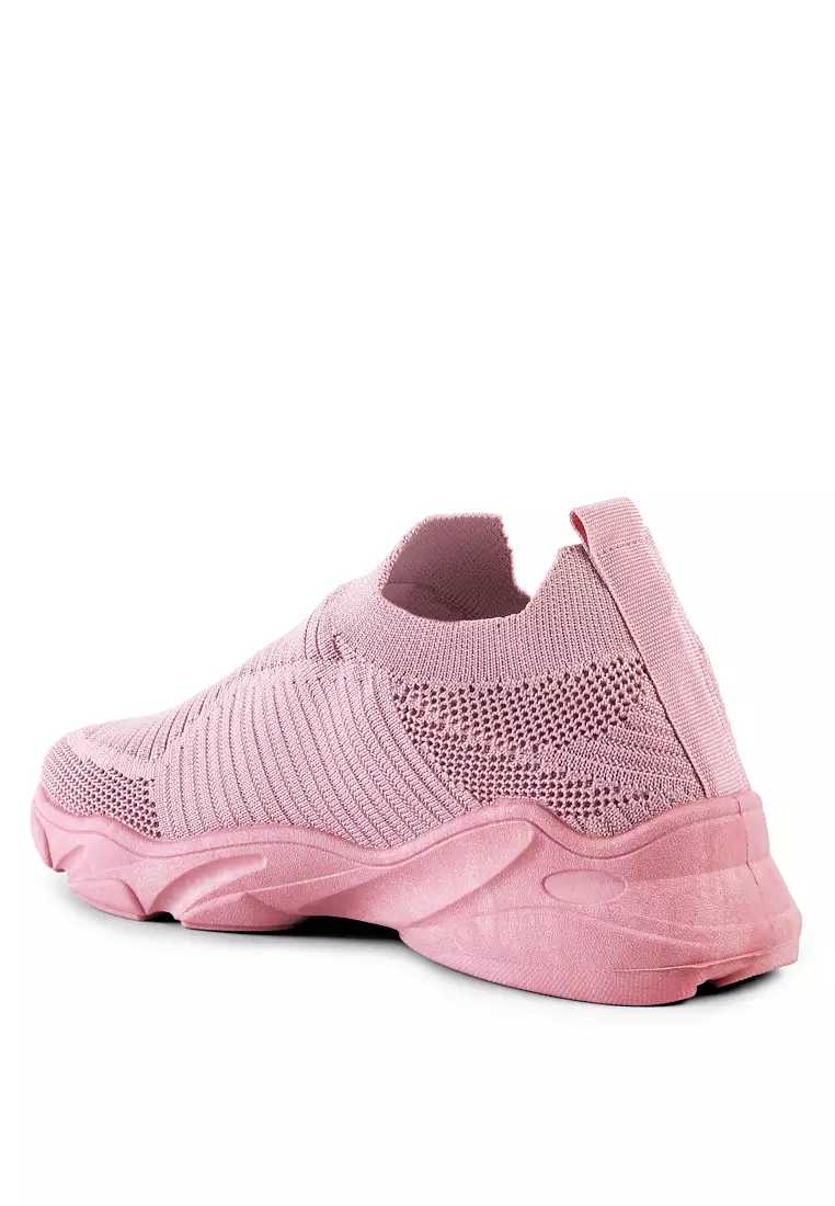 London Rag Pink Knitted  Actives Trainers