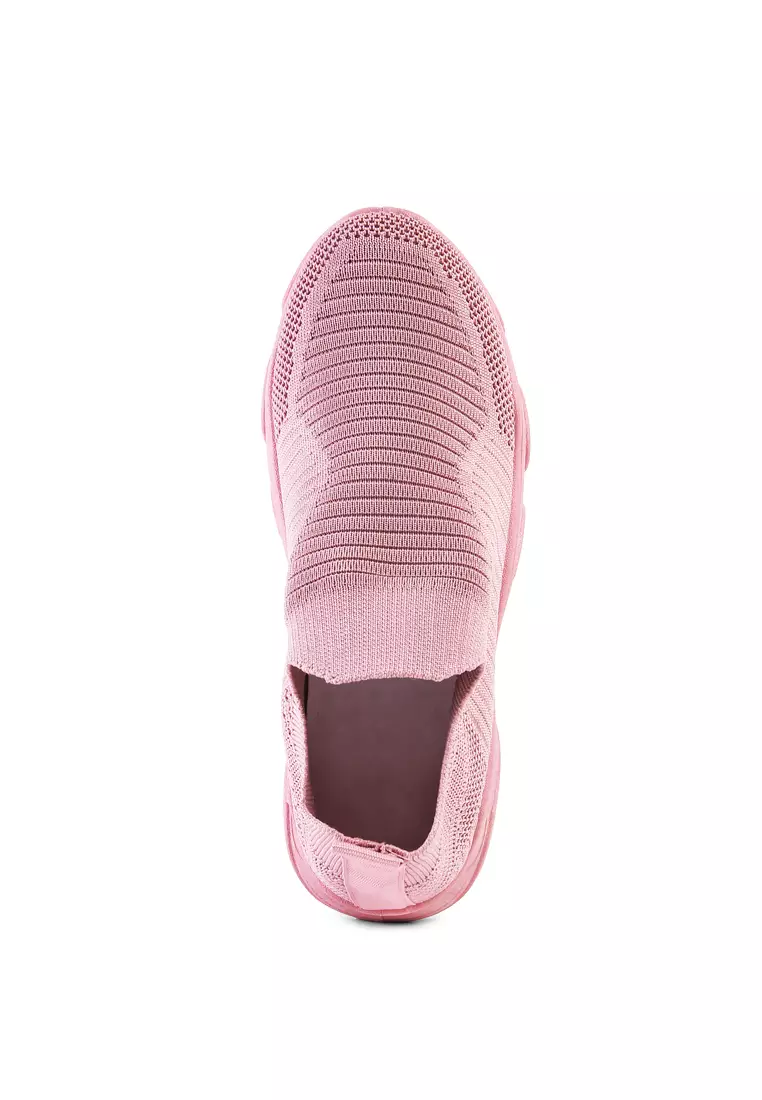 London Rag Pink Knitted  Actives Trainers