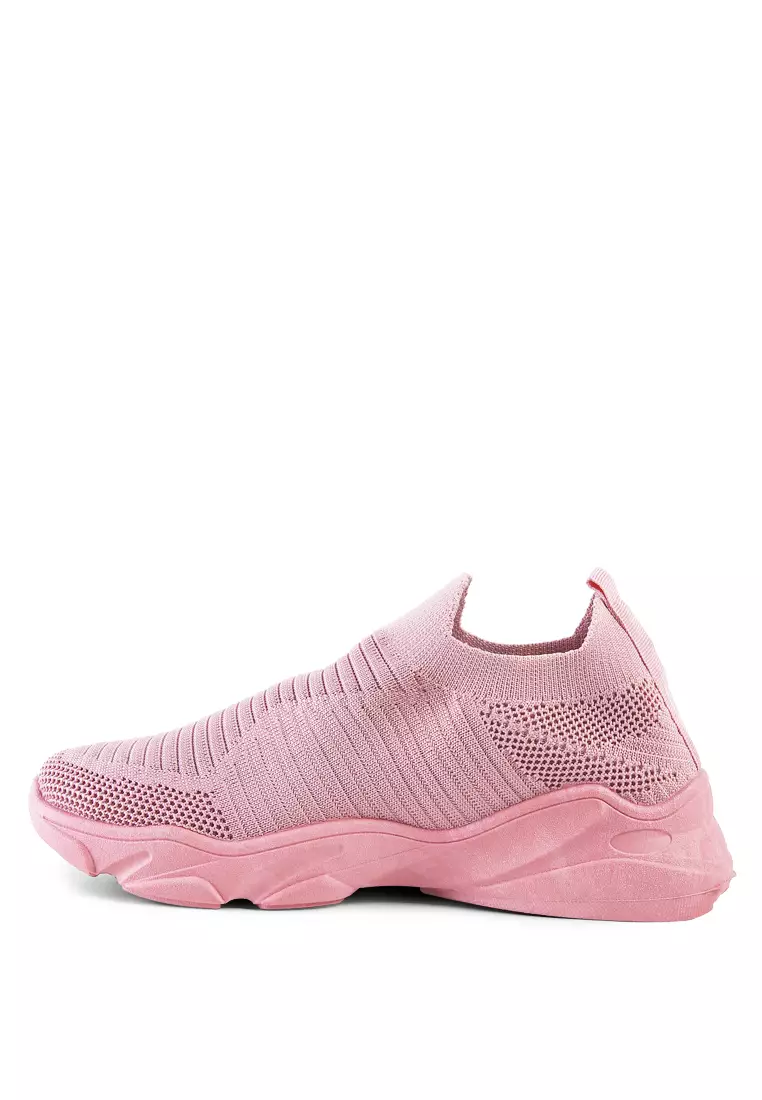 London Rag Pink Knitted  Actives Trainers