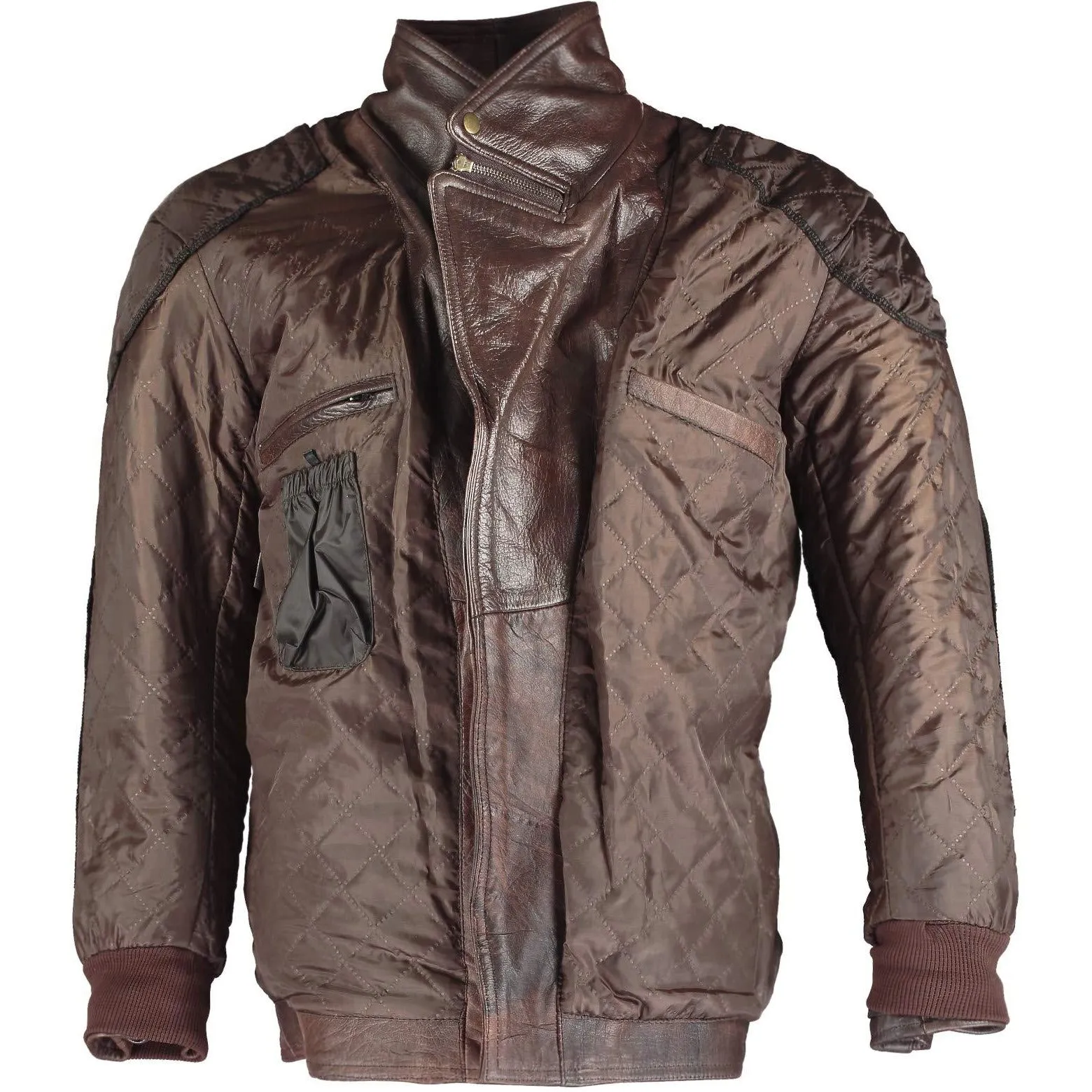 Long Eddie Dark Brown Belted Biker Leather Jacket