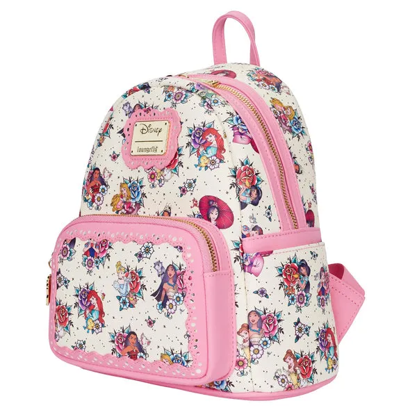 Loungefly x Disney Princess Tattoo All Over Print Mini Backpack