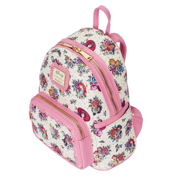 Loungefly x Disney Princess Tattoo All Over Print Mini Backpack