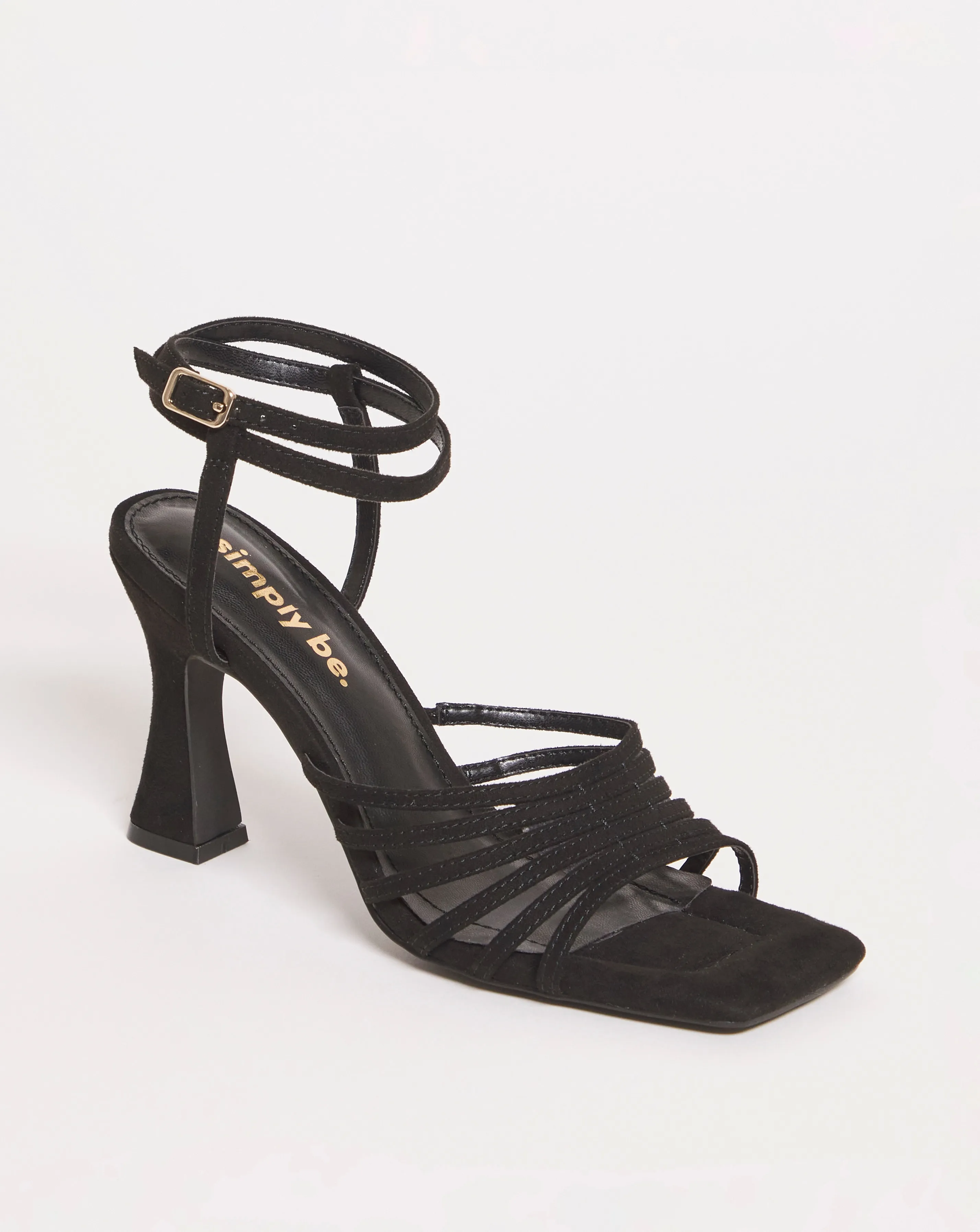 Malinda Ankle Strap Caged Heeled Sandals Ex Wide Fit