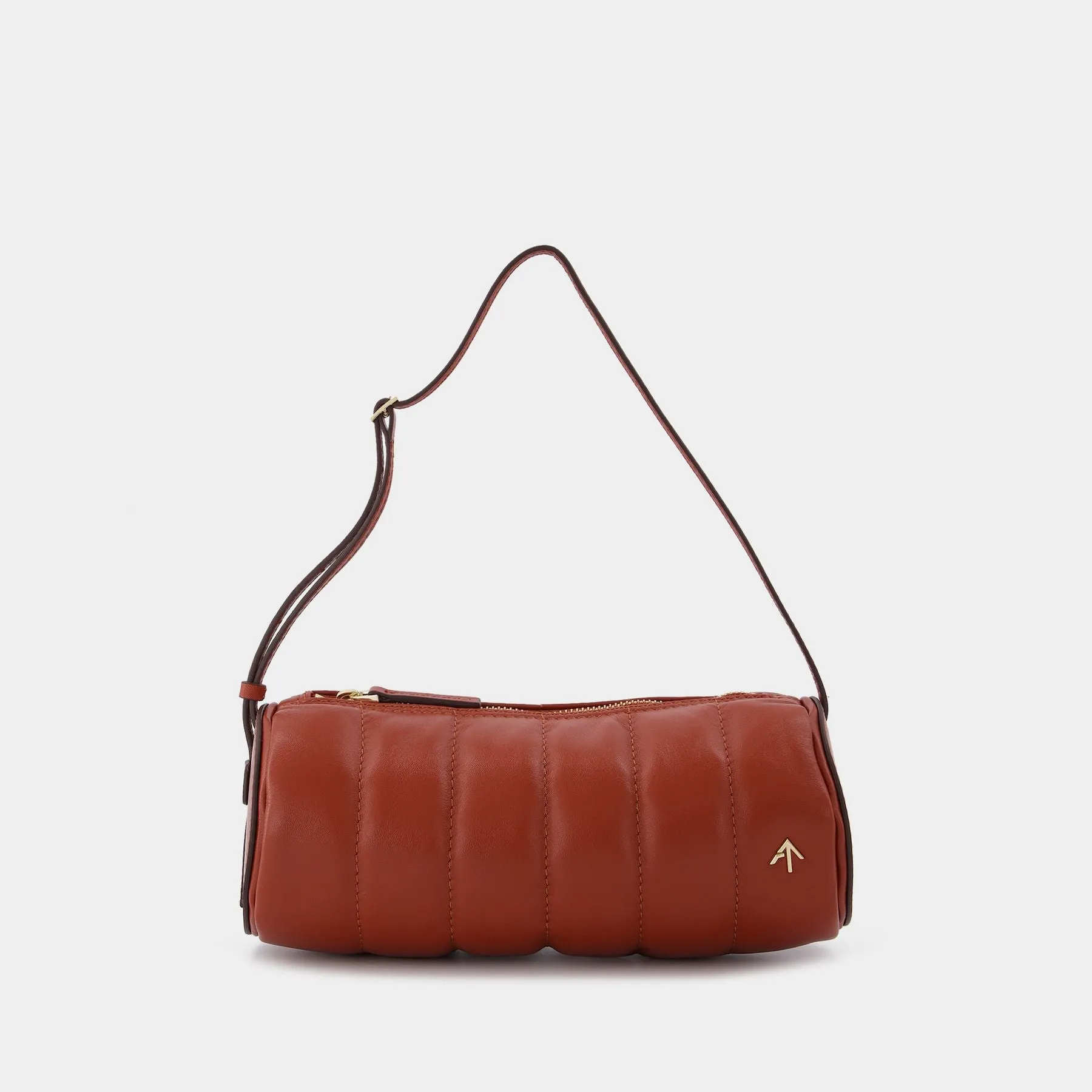 Manu Atelier  Padded Cylinder Bag in Red Leather