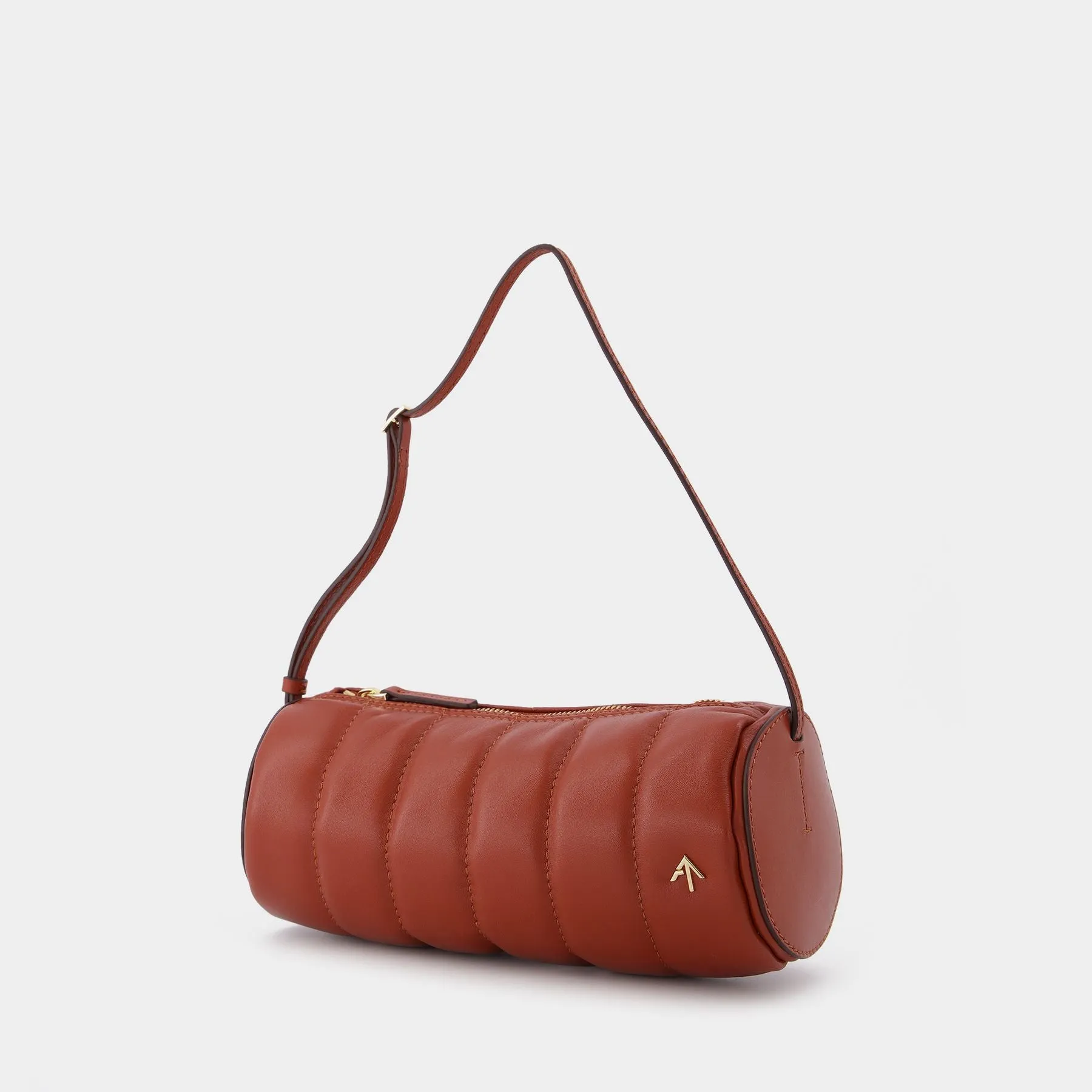 Manu Atelier  Padded Cylinder Bag in Red Leather