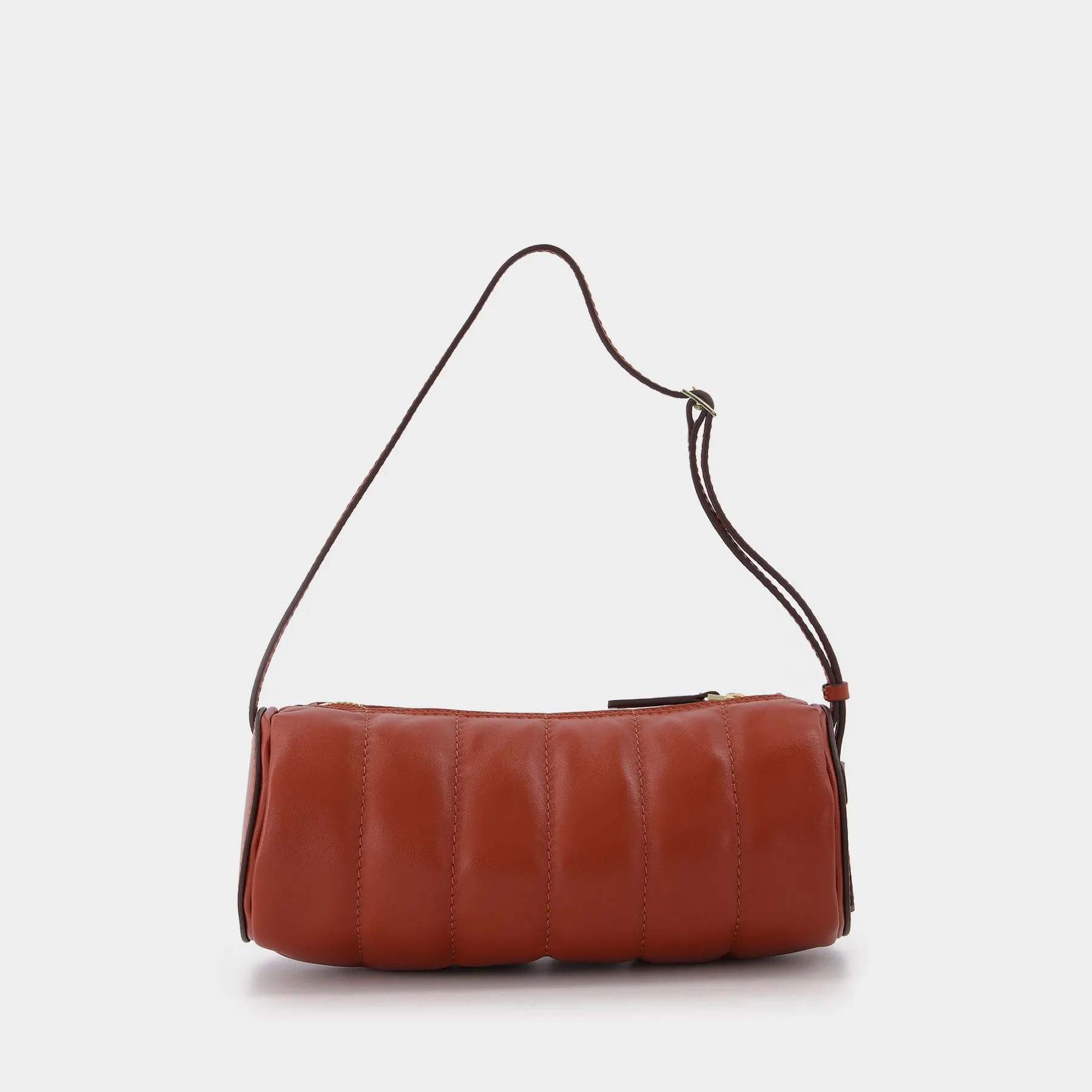 Manu Atelier  Padded Cylinder Bag in Red Leather