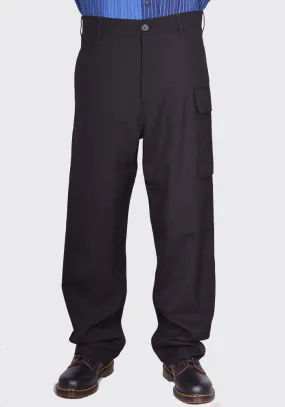 MARNI PUMU0095U1 TROPICAL WOOL TROUSERS WITH UTILITY POCKET BLACK