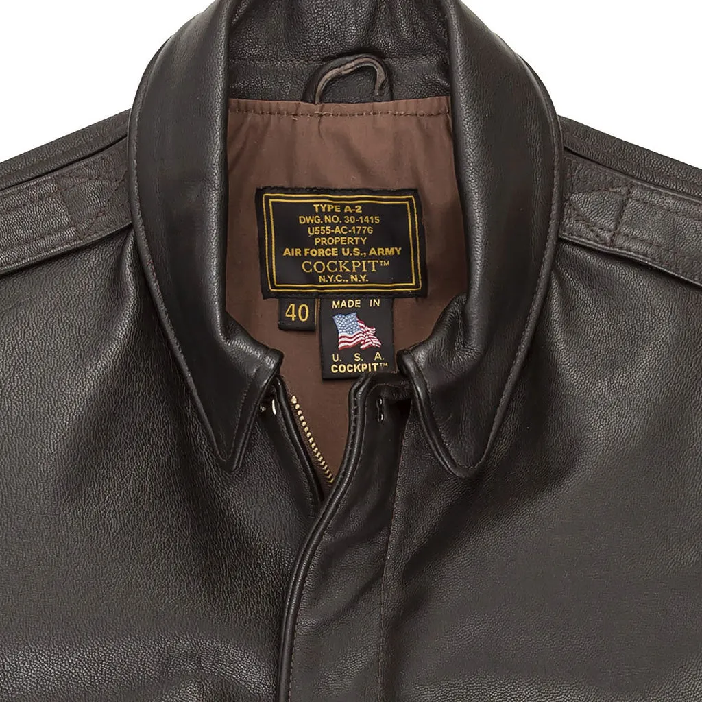 Men's Reissue Tall Dark Brown Leather Flight Jacket