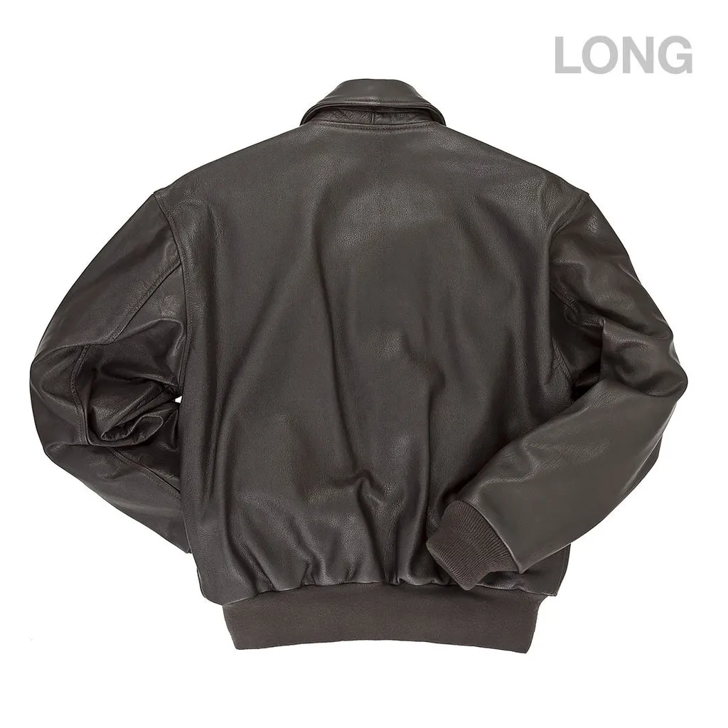 Men's Reissue Tall Dark Brown Leather Flight Jacket