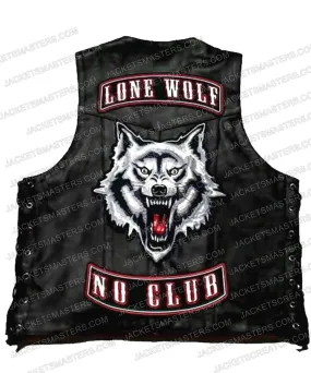 Men’s Lone Wolf Biker Leather Vest