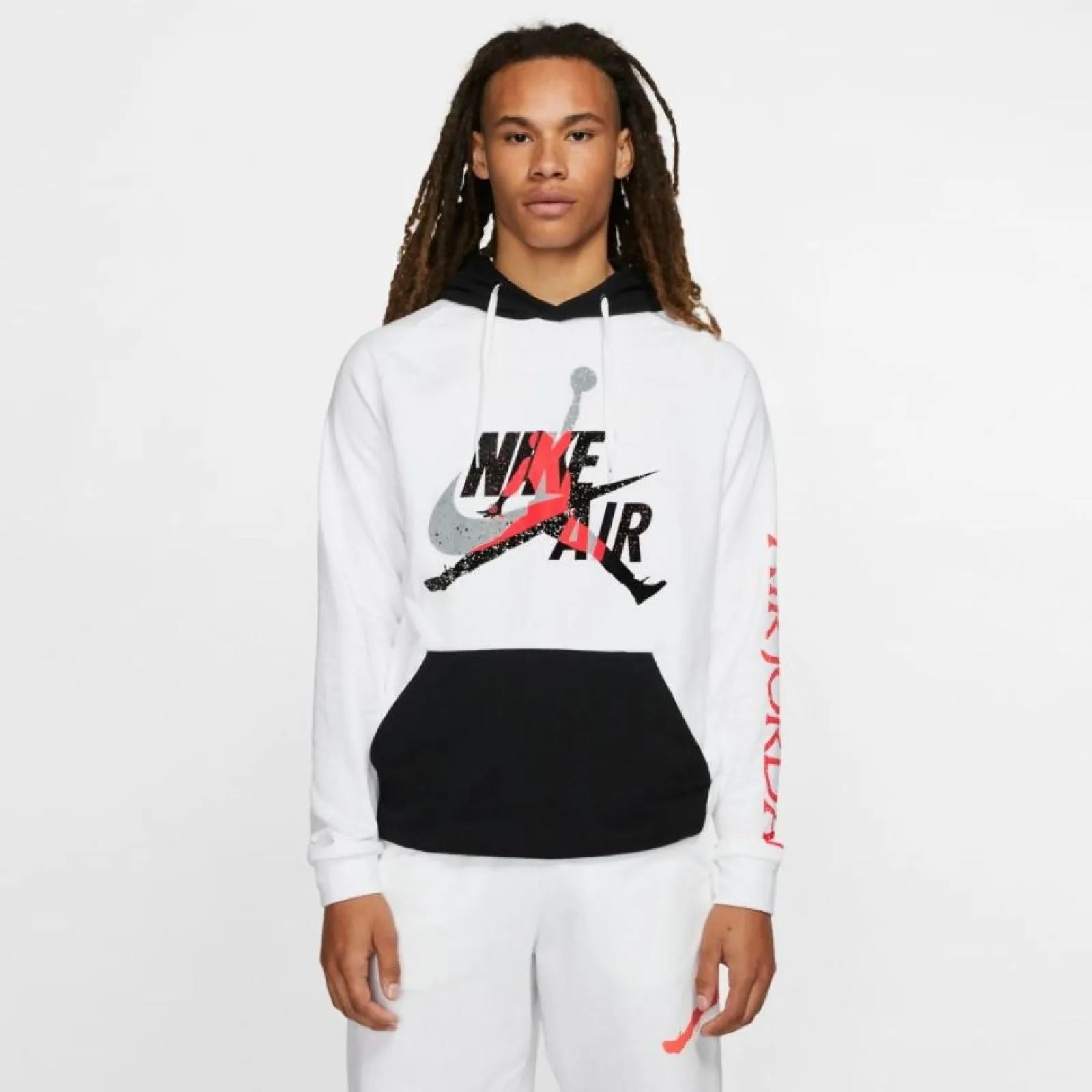 Men’s Air Jordan Jumpman Classics Lightweight Fleece Hoodie ''White/Black''