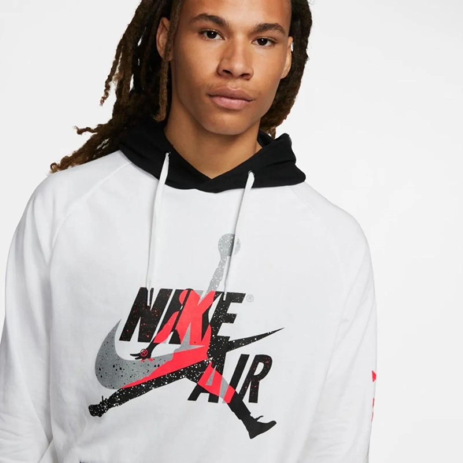 Men’s Air Jordan Jumpman Classics Lightweight Fleece Hoodie ''White/Black''